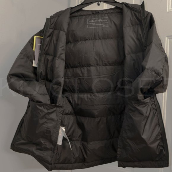 Men’s Hooded Down Black Jacket Eddie Bauer - Picture 5 of 14